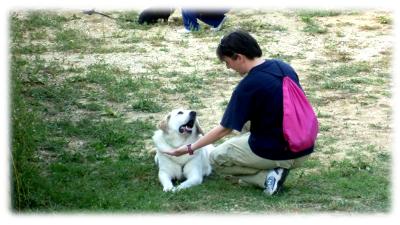 Luana e Cassio nell'esencizio dell'attenzione