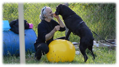 Buck impegnato in un esercizio di coordinazione ed equilibrio